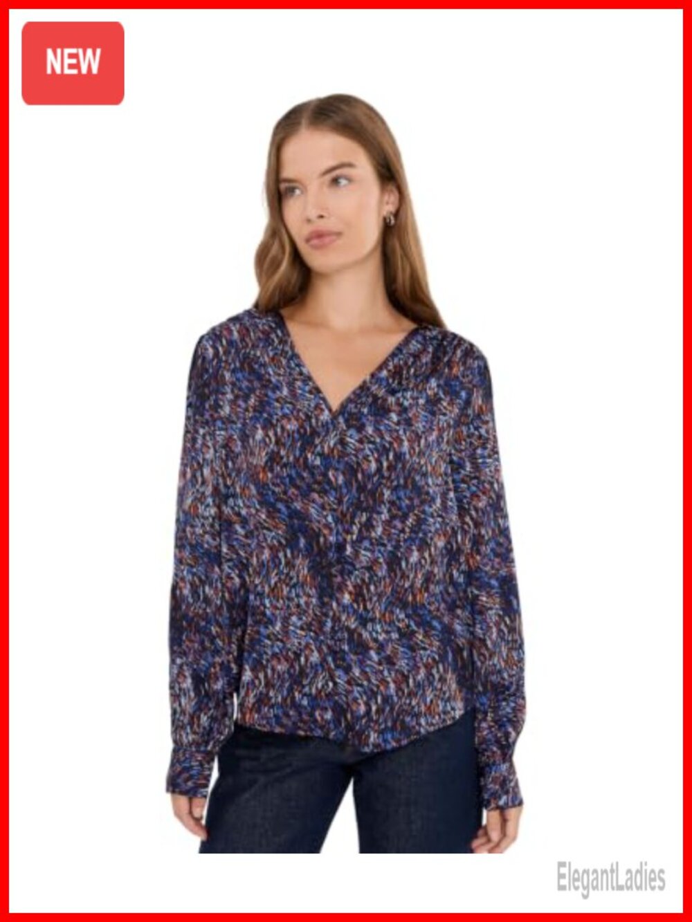 Long Sleeve Woven Blouse with Neck Tie, 100% Polyester, Regular Fit
